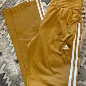 Gold Adidas women’s track pants high waisted